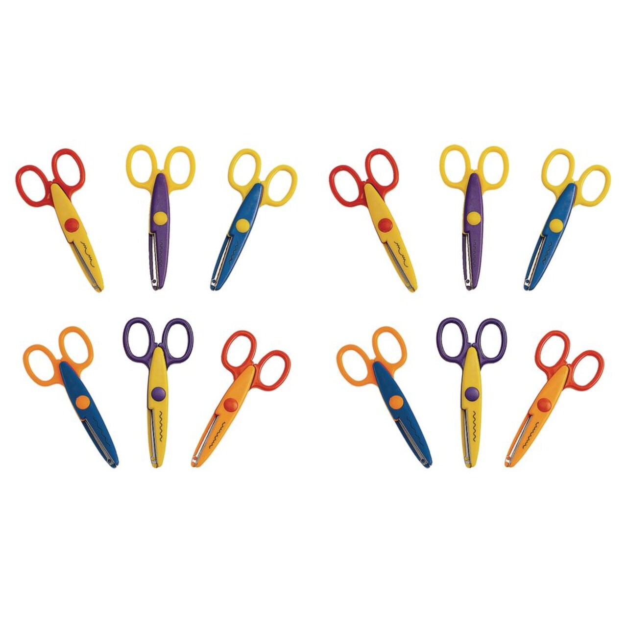 Colorations Crazy Cut Craft Scissors, Set of 12, School Art Supplies, Art Supplies, Craft Projects, Children, Gift, Classroom, Home, DIY, DYO, Arts and Crafts,